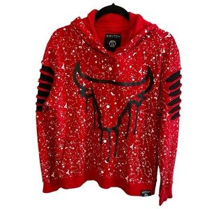 Switch Remarkable men’s red hooded bull sweatshirt, size S